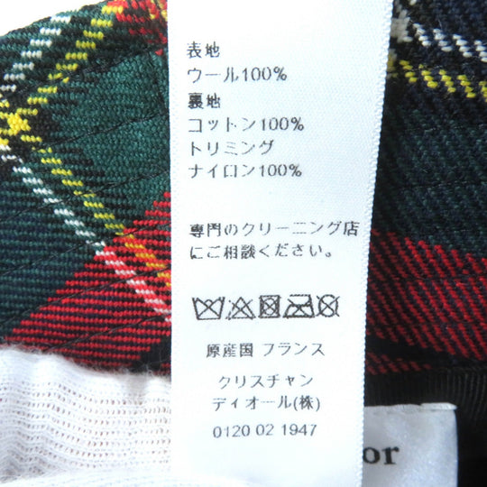 Christian Dior hat 95TDD923G107 Outer: 100% wool, Lining: 100% cotton, Trim: 100% nylon Red navy green Women 58 Used Authentic