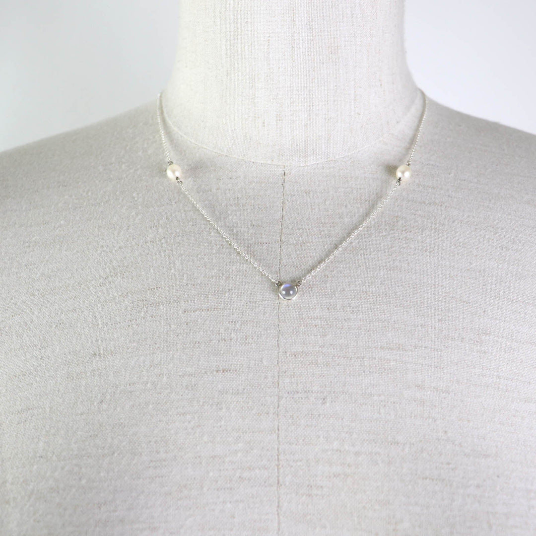TIFFANY&Co. Necklace Main: AG925, Part: Moonstone, : Pearl Silver El Saperetti Women Used Authentic
