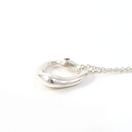 TIFFANY&Co. Necklace Main: AG925, Part: Pink sapphire Silver pink El Saperetti Open Heart Pendant Women Used Authentic