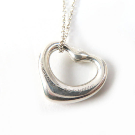 TIFFANY&Co. Necklace Main: AG925, Part: Pink sapphire Silver pink El Saperetti Open Heart Pendant Women Used Authentic