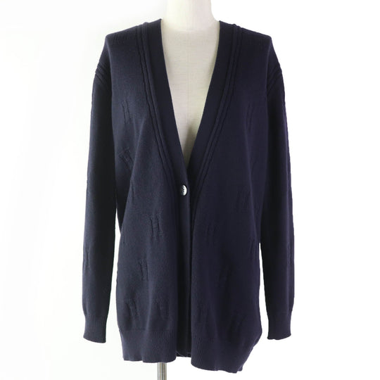 HERMES cardigan Main: 100% wool Navy Women 34 Used Authentic