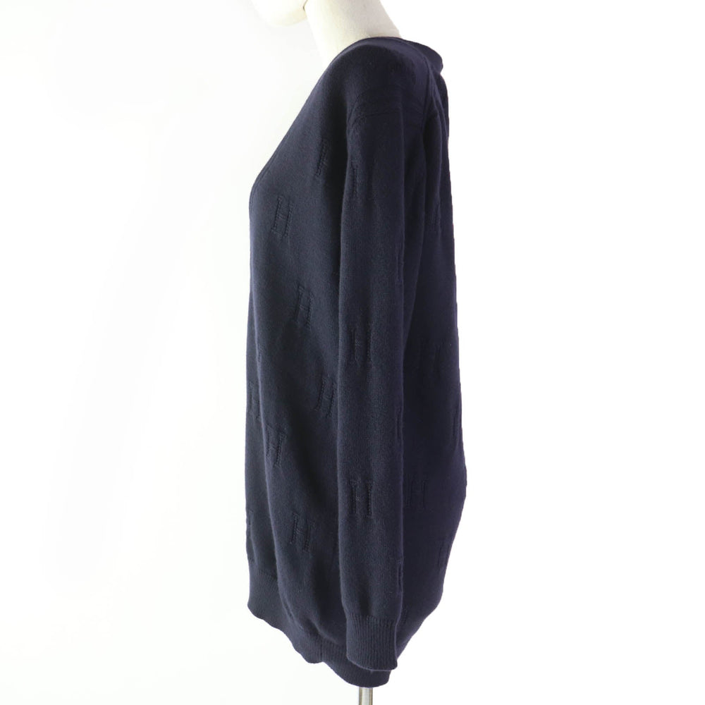 HERMES cardigan Main: 100% wool Navy Women 34 Used Authentic