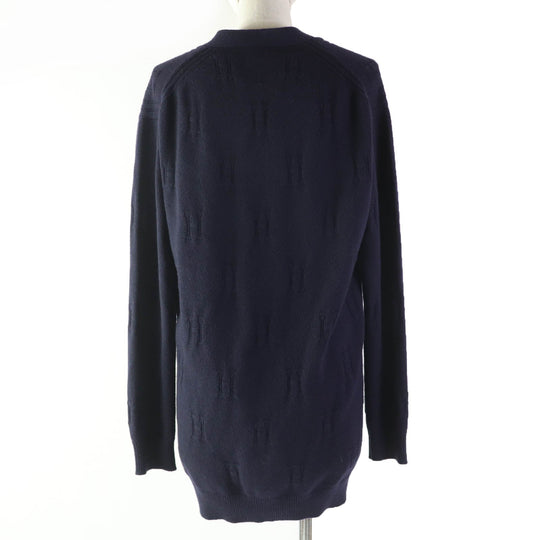 HERMES cardigan Main: 100% wool Navy Women 34 Used Authentic