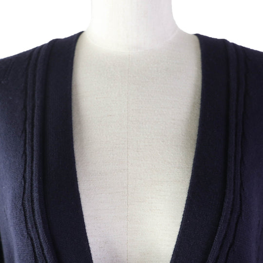 HERMES cardigan Main: 100% wool Navy Women 34 Used Authentic