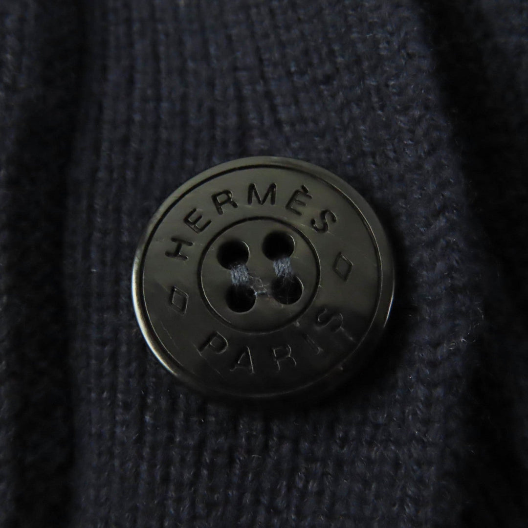 HERMES cardigan Main: 100% wool Navy Women 34 Used Authentic