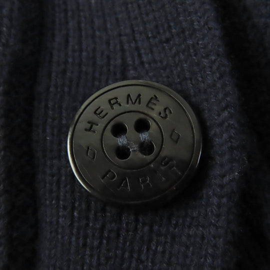 HERMES cardigan Main: 100% wool Navy Women 34 Used Authentic