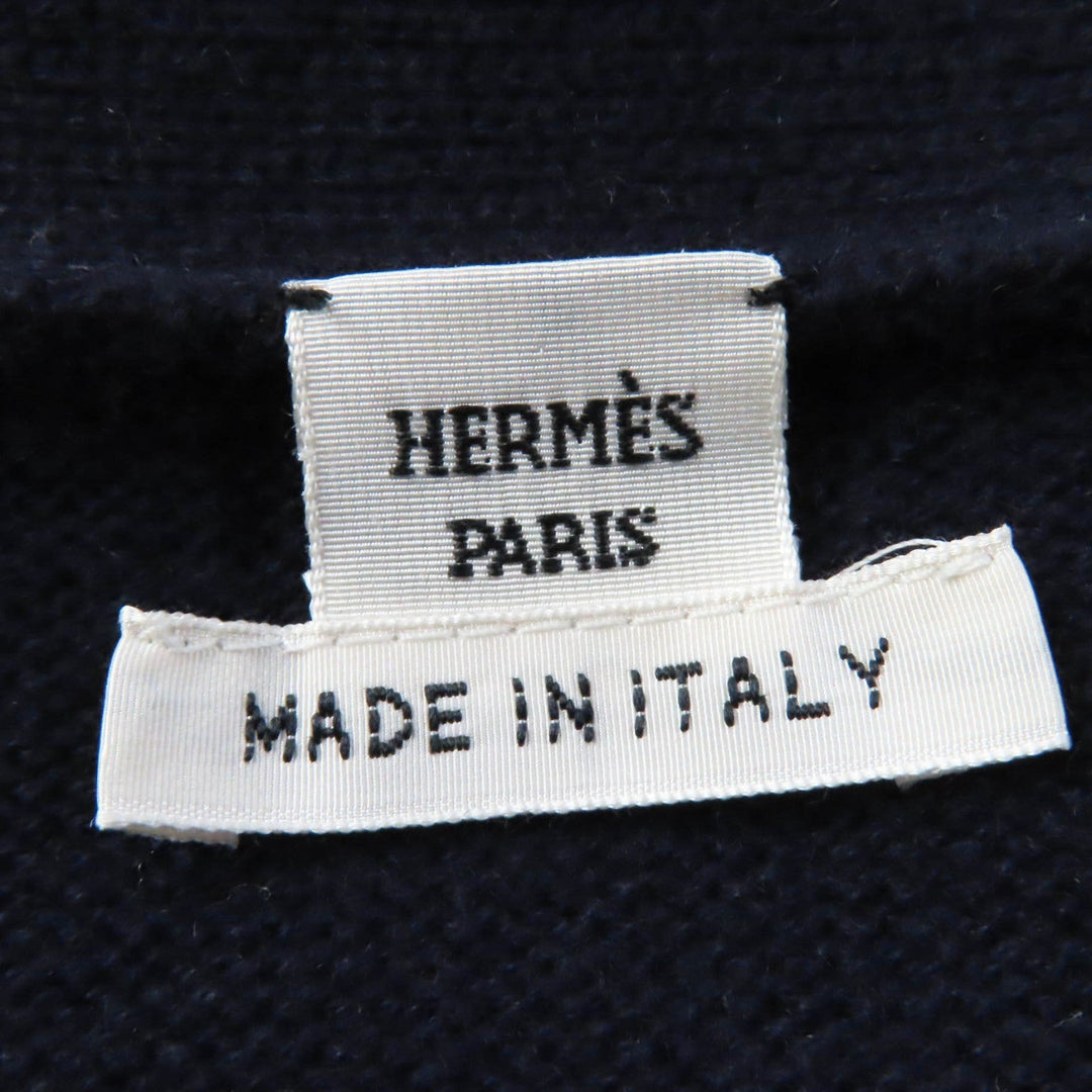 HERMES cardigan Main: 100% wool Navy Women 34 Used Authentic