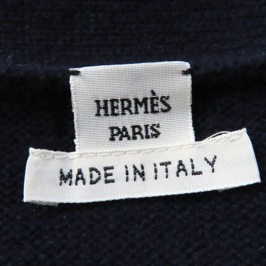 HERMES cardigan Main: 100% wool Navy Women 34 Used Authentic