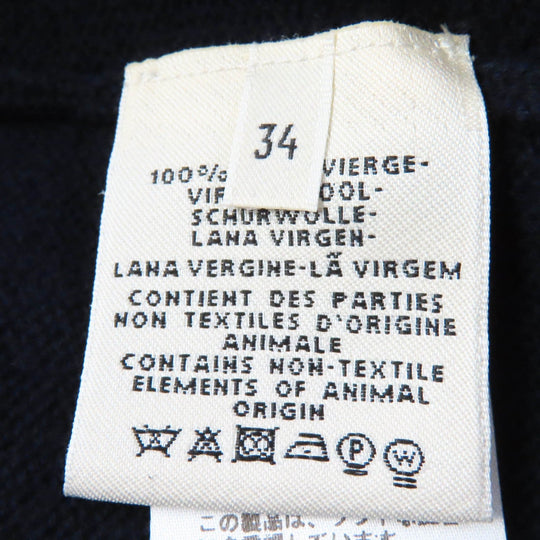 HERMES cardigan Main: 100% wool Navy Women 34 Used Authentic