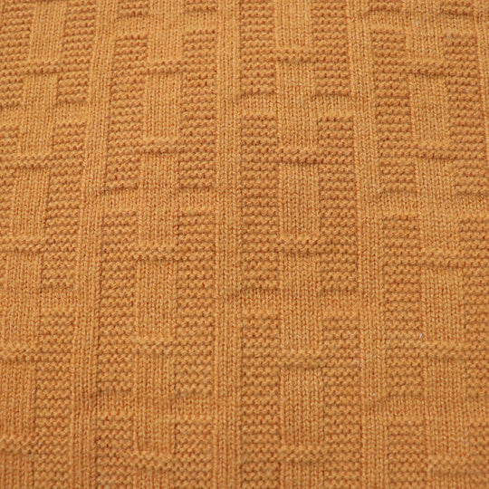 HERMES Short sleeve knit 3E2639DB Main: 100% wool, Part: 90% wool, Part: 10% nylon Orange Women 34 Used Authentic