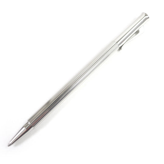 CARAN dACHE Ballpoint pen Brass with silver plate Silver Ecridor Chevron mens Used Authentic