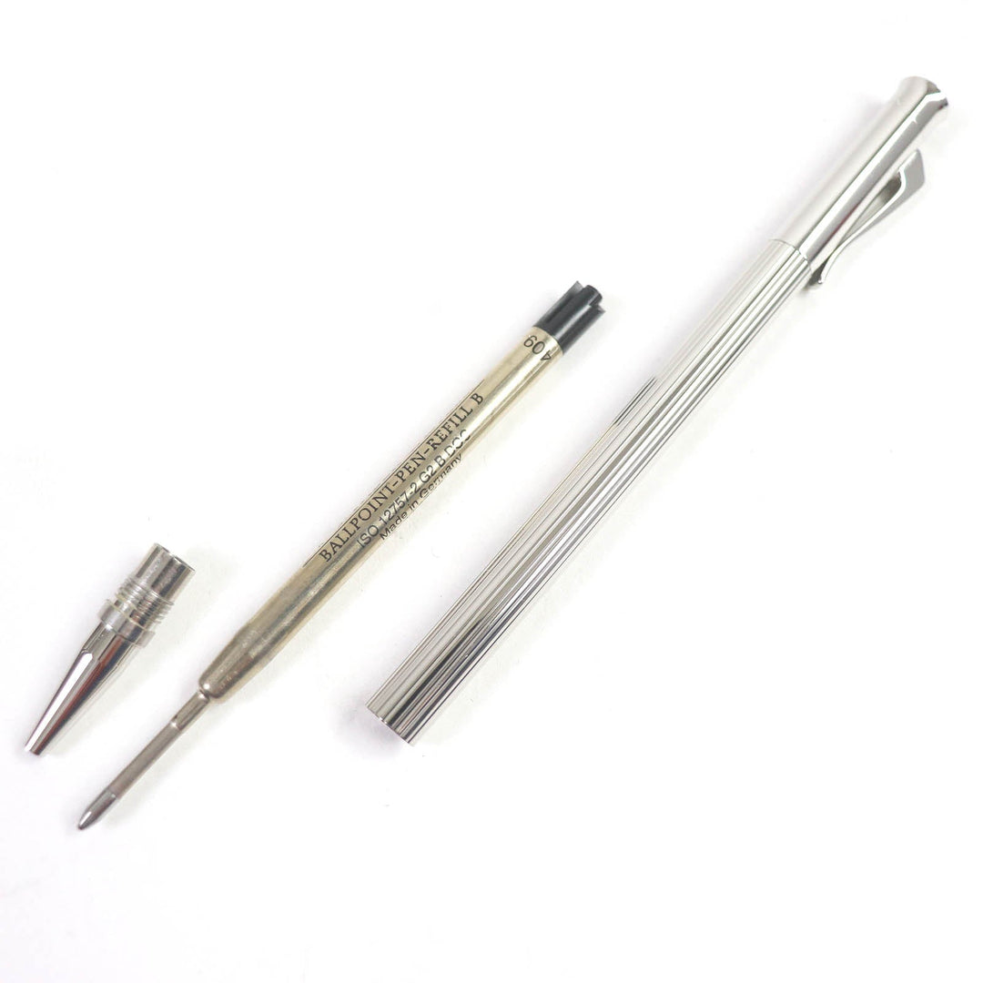 CARAN dACHE Ballpoint pen Brass with silver plate Silver Ecridor Chevron mens Used Authentic