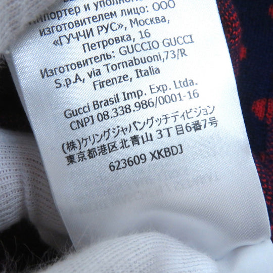 GUCCI cardigan 623609 Main: 100% wool Navy red Women S Used Authentic