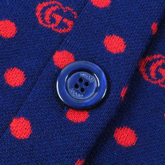 GUCCI cardigan 623609 Main: 100% wool Navy red Women S Used Authentic