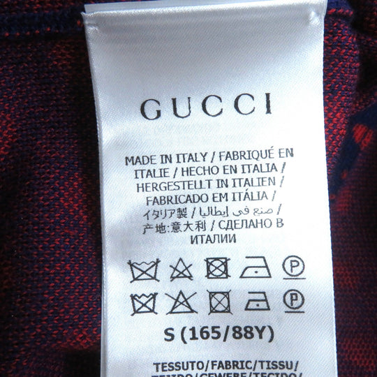GUCCI cardigan 623609 Main: 100% wool Navy red Women S Used Authentic