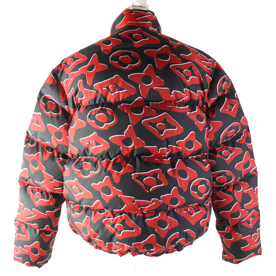 LOUIS VUITTON Down jacket 1A8B3X Outer: 100% polyester, Lining: 53% rayon, Lining: 47% cupra, Filling: down, Filling: feathers Red Black type Women 36 Used Authentic