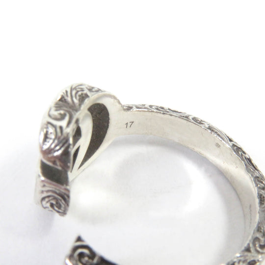 GUCCI Ring 627760 Main�FAG925 Silver Arabesque Double G key ring mens Used Authentic