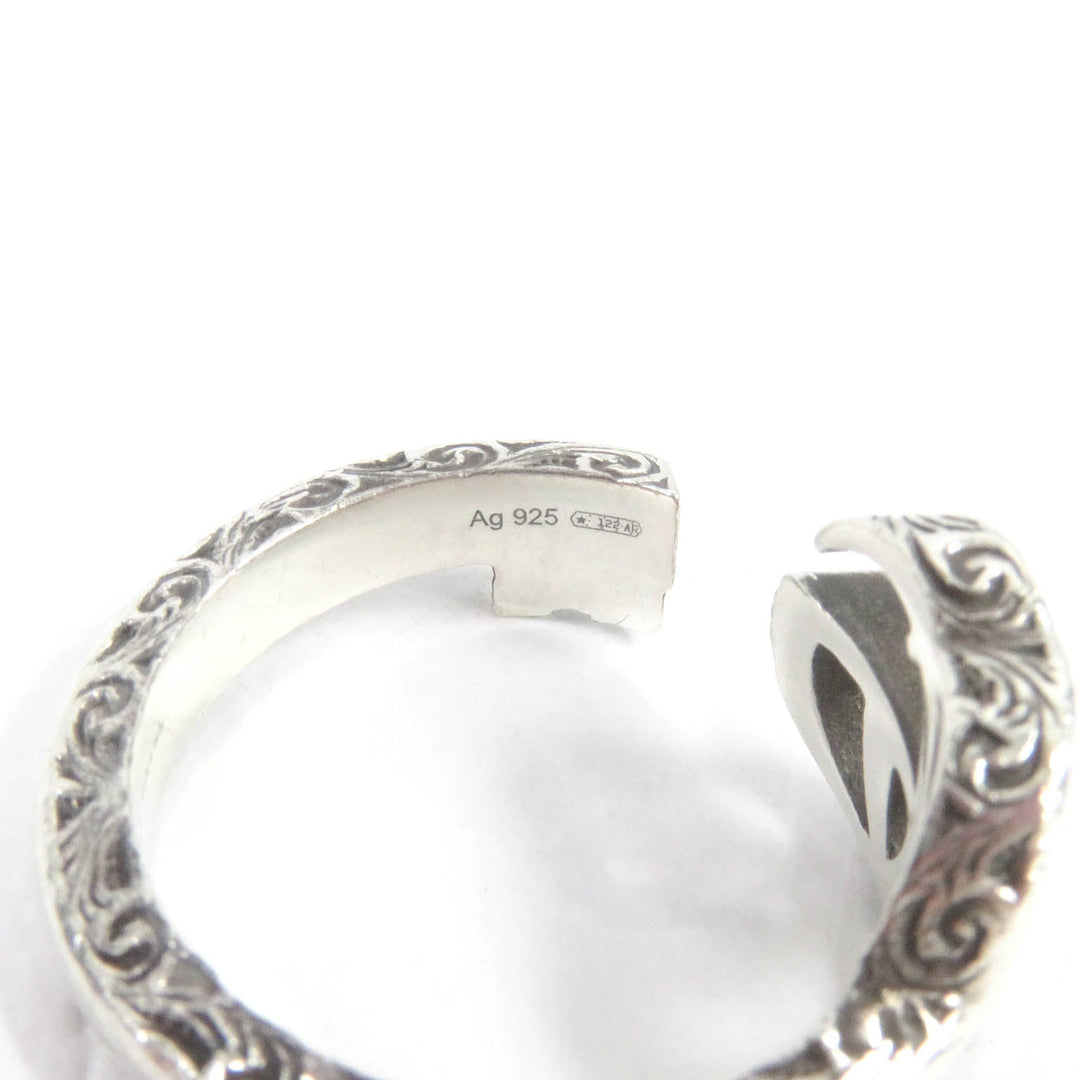 GUCCI Ring 627760 Main�FAG925 Silver Arabesque Double G key ring mens Used Authentic