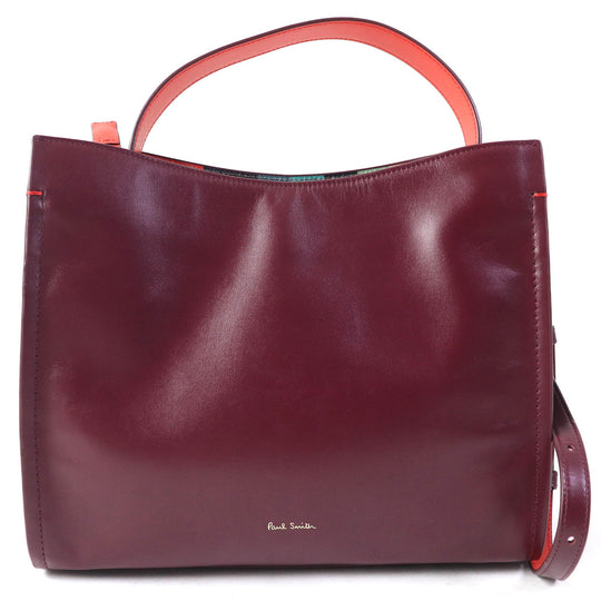 Paul Smith Shoulder Bag Main: Supple leather Bordeaux Women Used Authentic