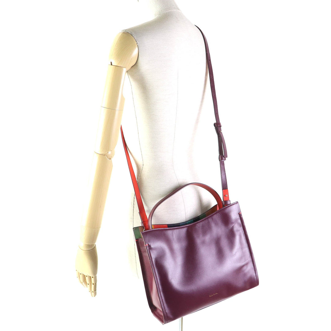 Paul Smith Shoulder Bag Main: Supple leather Bordeaux Women Used Authentic