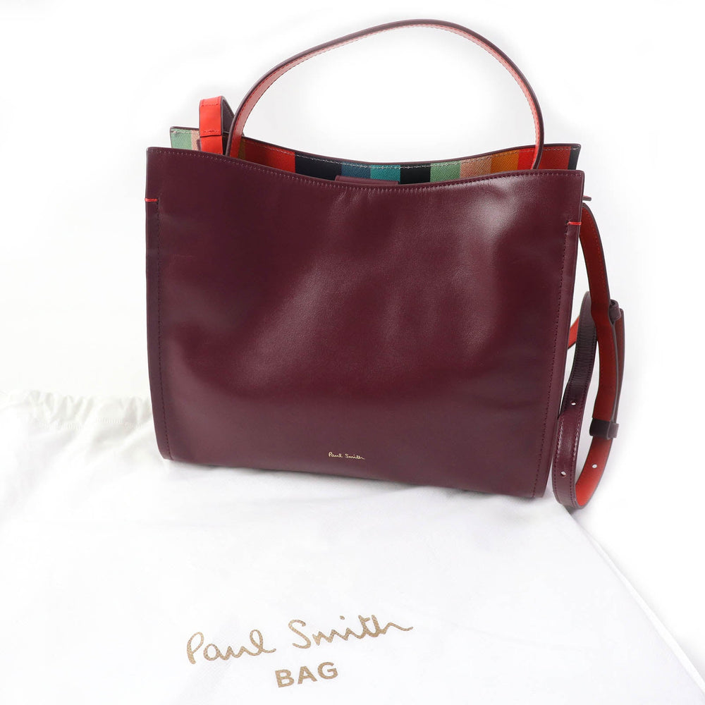 Paul Smith Shoulder Bag Main: Supple leather Bordeaux Women Used Authentic