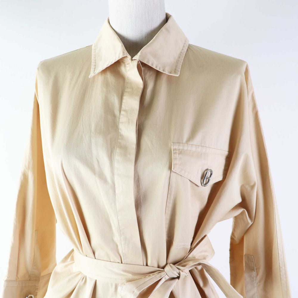 HERMES one piece 3E0548DX Main: 100% silk beige Women 34 Used Authentic