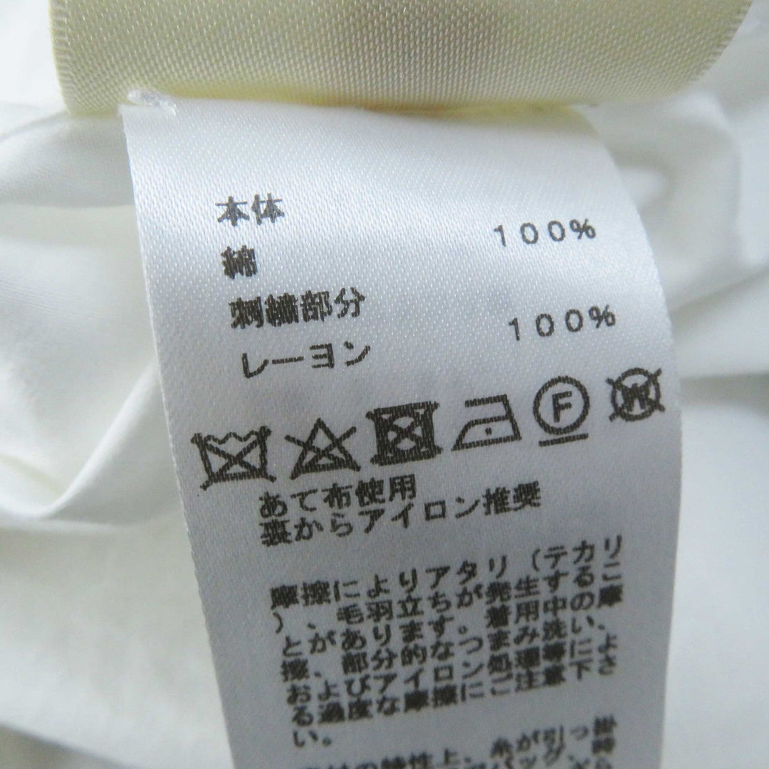HERMES Long sleeve shirt 3E0638DT Outer: 100% cotton, Part: 100% rayon white Women 34 Used Authentic