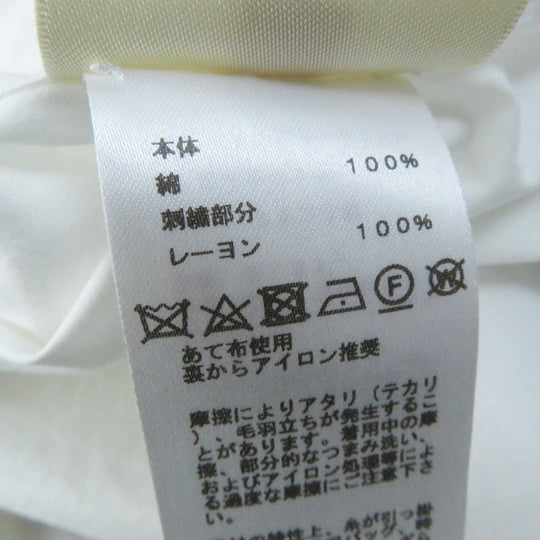HERMES Long sleeve shirt 3E0638DT Outer: 100% cotton, Part: 100% rayon white Women 34 Used Authentic