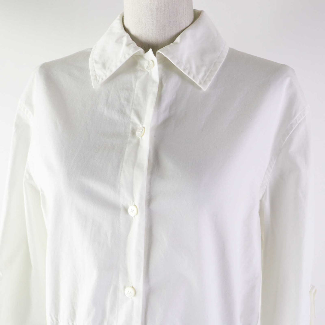 HERMES Long sleeve shirt 3E0638DT Outer: 100% cotton, Part: 100% rayon white Women 34 Used Authentic