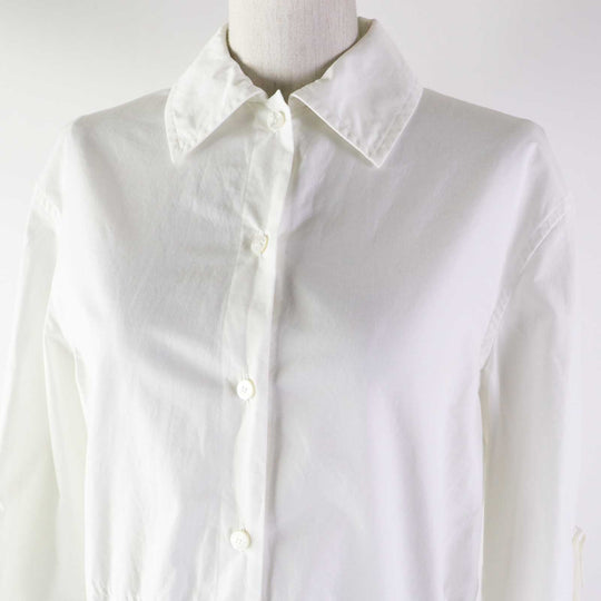 HERMES Long sleeve shirt 3E0638DT Outer: 100% cotton, Part: 100% rayon white Women 34 Used Authentic