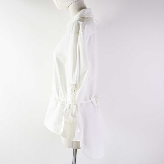 HERMES Long sleeve shirt 3E0638DT Outer: 100% cotton, Part: 100% rayon white Women 34 Used Authentic