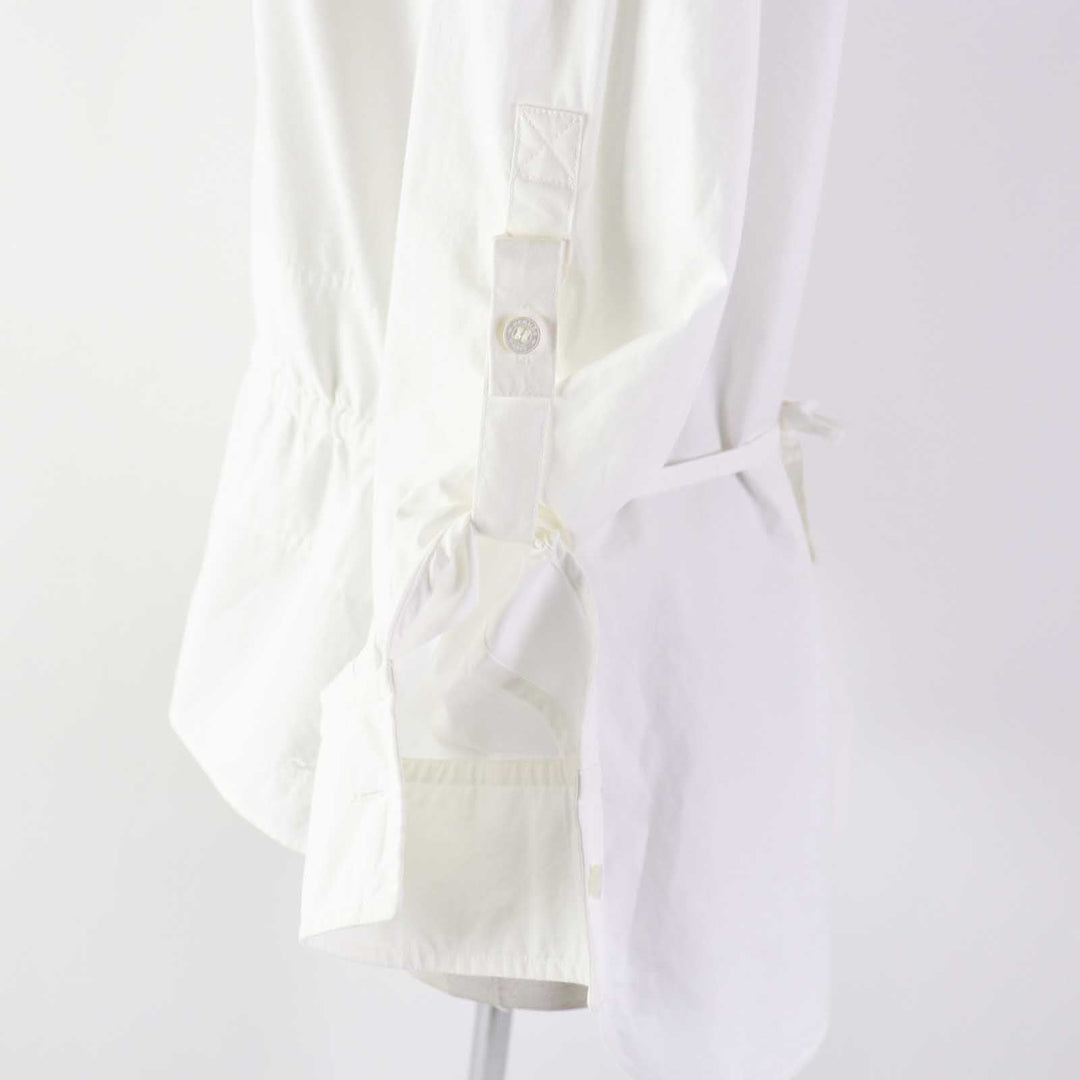 HERMES Long sleeve shirt 3E0638DT Outer: 100% cotton, Part: 100% rayon white Women 34 Used Authentic