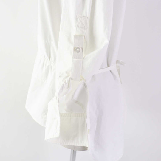 HERMES Long sleeve shirt 3E0638DT Outer: 100% cotton, Part: 100% rayon white Women 34 Used Authentic