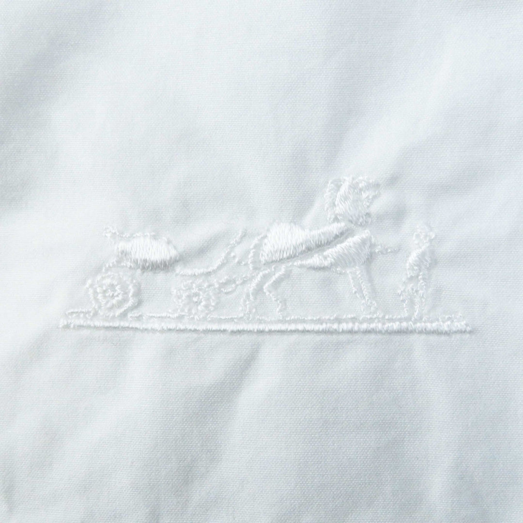 HERMES Long sleeve shirt 3E0638DT Outer: 100% cotton, Part: 100% rayon white Women 34 Used Authentic