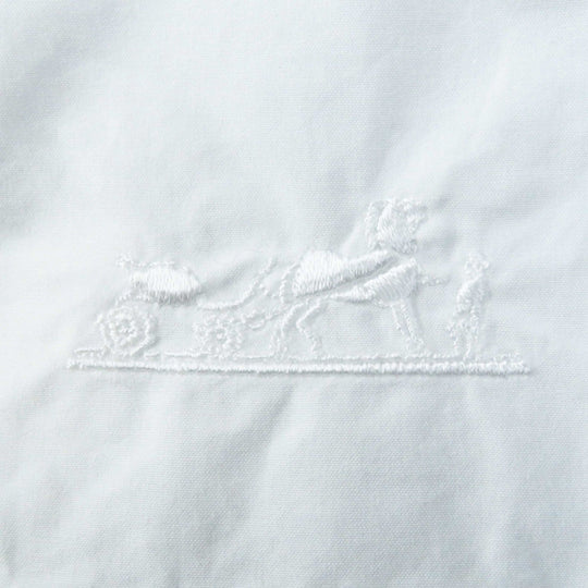 HERMES Long sleeve shirt 3E0638DT Outer: 100% cotton, Part: 100% rayon white Women 34 Used Authentic