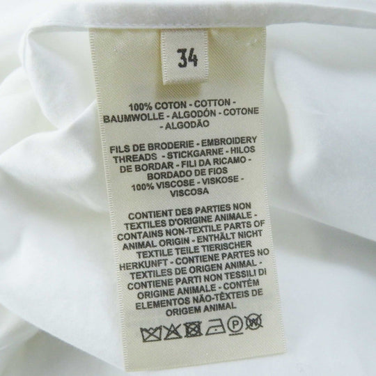 HERMES Long sleeve shirt 3E0638DT Outer: 100% cotton, Part: 100% rayon white Women 34 Used Authentic