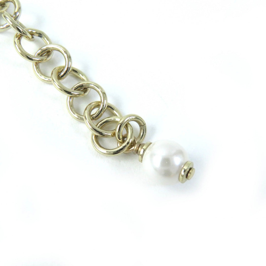 CHANEL Necklace C23P Gold Plated, Faux Pearl, Rhinestone Gold pink Women Used Authentic