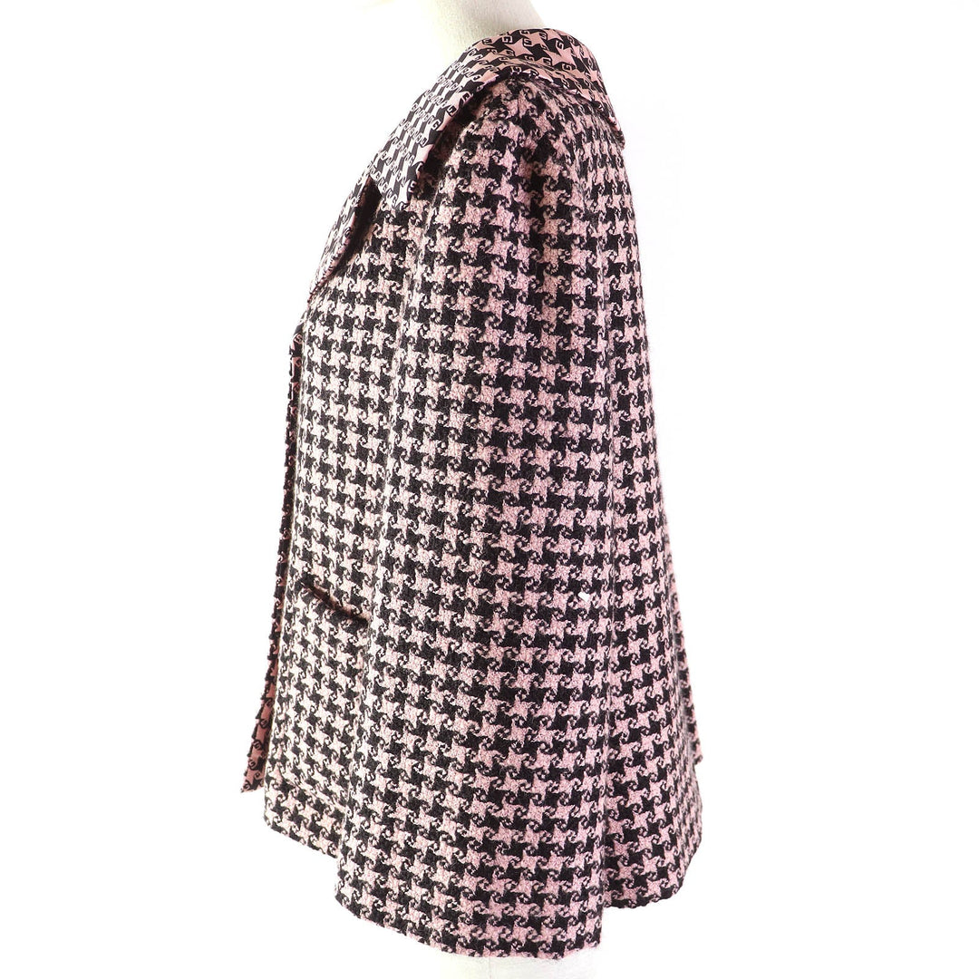 GUCCI Jacket 674323 ZAHXM Outer: 90% wool, Outer: 10% nylon, Lining: 100% silk Pink black Women 36 Used Authentic