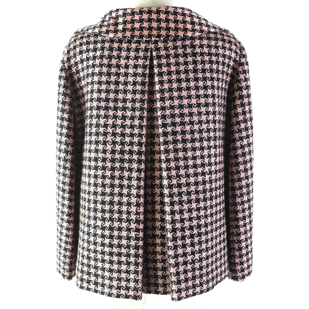 GUCCI Jacket 674323 ZAHXM Outer: 90% wool, Outer: 10% nylon, Lining: 100% silk Pink black Women 36 Used Authentic