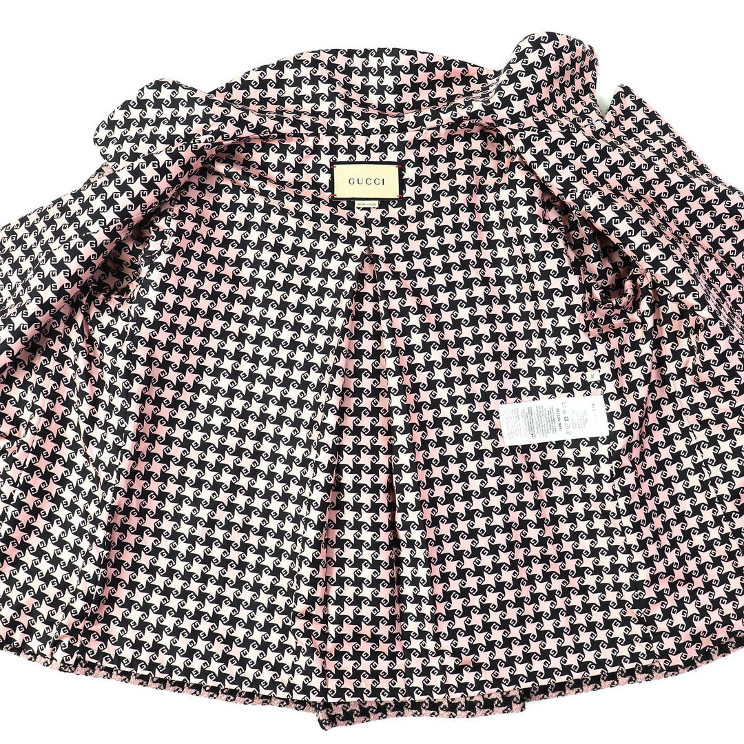 GUCCI Jacket 674323 ZAHXM Outer: 90% wool, Outer: 10% nylon, Lining: 100% silk Pink black Women 36 Used Authentic