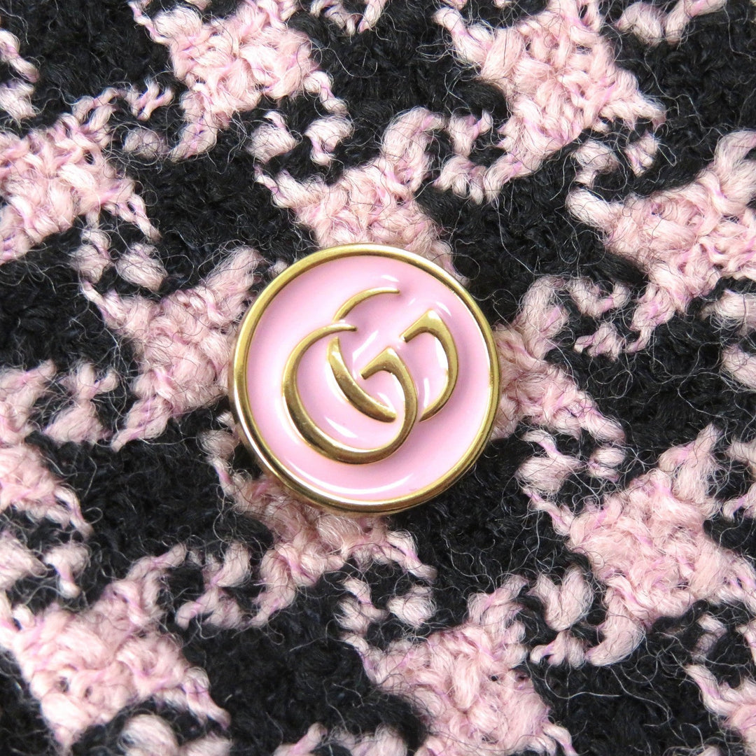 GUCCI Jacket 674323 ZAHXM Outer: 90% wool, Outer: 10% nylon, Lining: 100% silk Pink black Women 36 Used Authentic