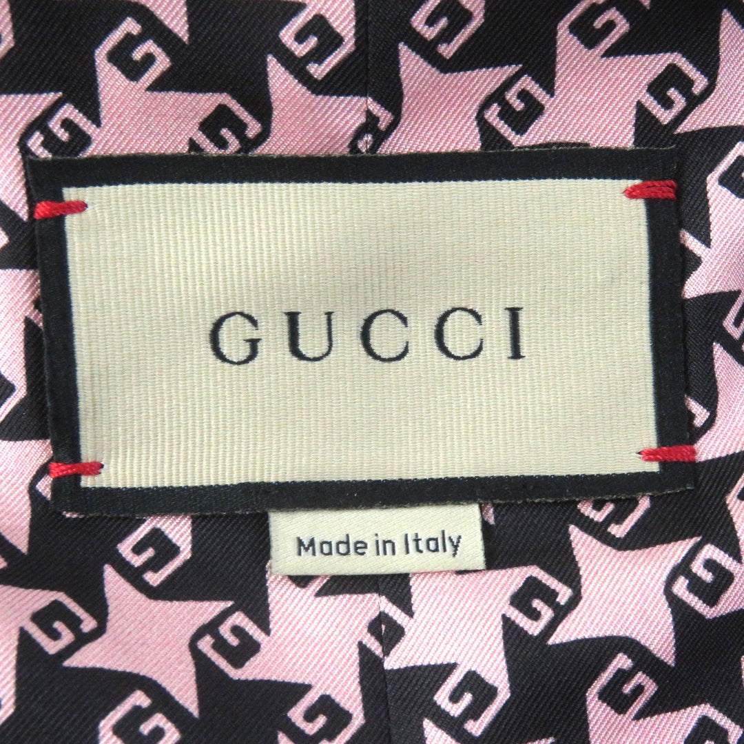 GUCCI Jacket 674323 ZAHXM Outer: 90% wool, Outer: 10% nylon, Lining: 100% silk Pink black Women 36 Used Authentic