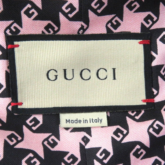 GUCCI Jacket 674323 ZAHXM Outer: 90% wool, Outer: 10% nylon, Lining: 100% silk Pink black Women 36 Used Authentic