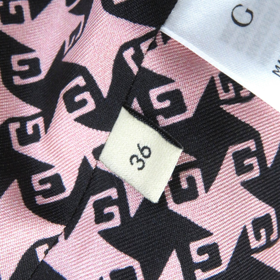 GUCCI Jacket 674323 ZAHXM Outer: 90% wool, Outer: 10% nylon, Lining: 100% silk Pink black Women 36 Used Authentic