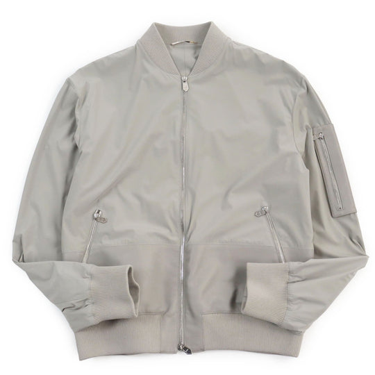 HERMES Jacket Main: 80% nylon, Main: 20% polyurethane, Part: Lamb leather, Part: 81% cotton, 16% nylon, 3% polyurethane gray mens 50 Used Authentic