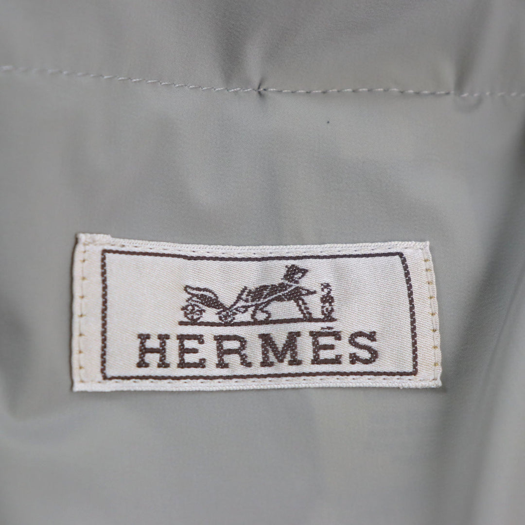 HERMES Jacket Main: 80% nylon, Main: 20% polyurethane, Part: Lamb leather, Part: 81% cotton, 16% nylon, 3% polyurethane gray mens 50 Used Authentic