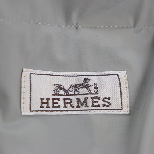 HERMES Jacket Main: 80% nylon, Main: 20% polyurethane, Part: Lamb leather, Part: 81% cotton, 16% nylon, 3% polyurethane gray mens 50 Used Authentic