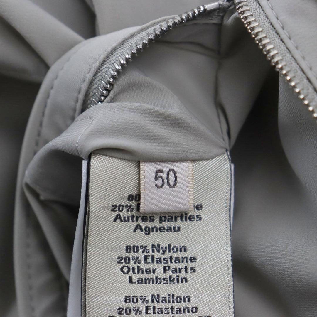 HERMES Jacket Main: 80% nylon, Main: 20% polyurethane, Part: Lamb leather, Part: 81% cotton, 16% nylon, 3% polyurethane gray mens 50 Used Authentic