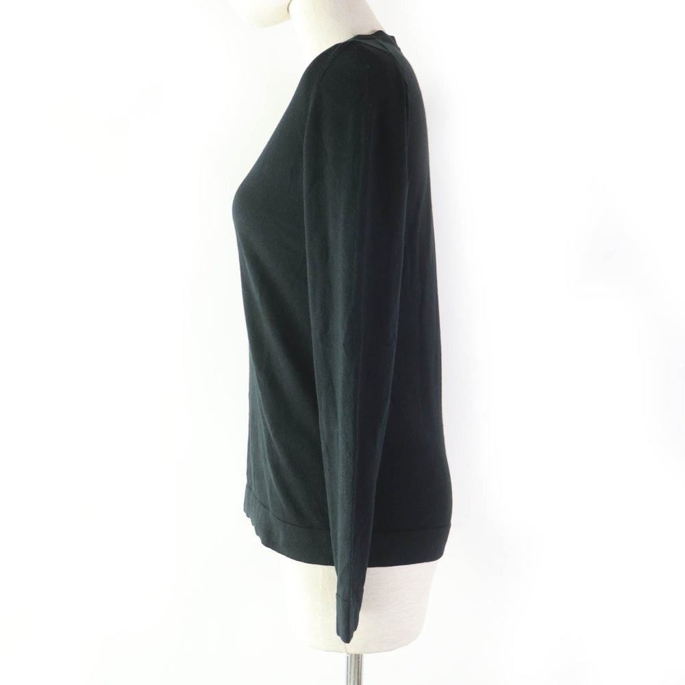 HERMES knit Main: 70% cotton, Main: 30% silk black Women 34 Used Authentic