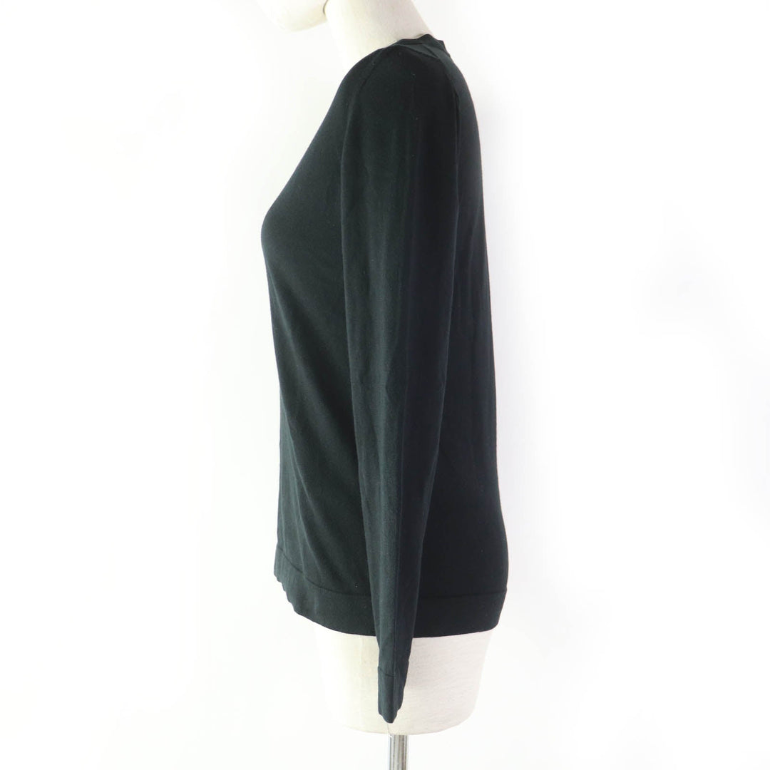 HERMES knit Main: 70% cotton, Main: 30% silk black Women 34 Used Authentic